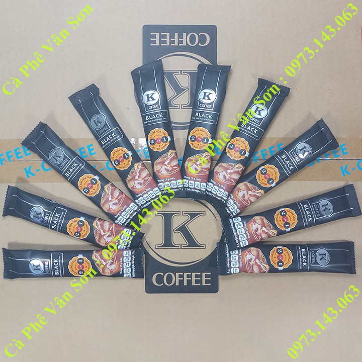 Cà phê đen K Coffee Black Phúc Sinh dây 10 gói dài nhỏ * 17g