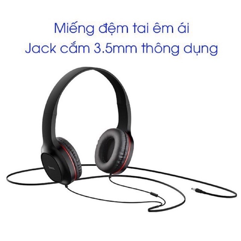 Tai nghe chụp tai có míc cho điện thoại và máy tính Hoco W24 chính hãng - Headphone