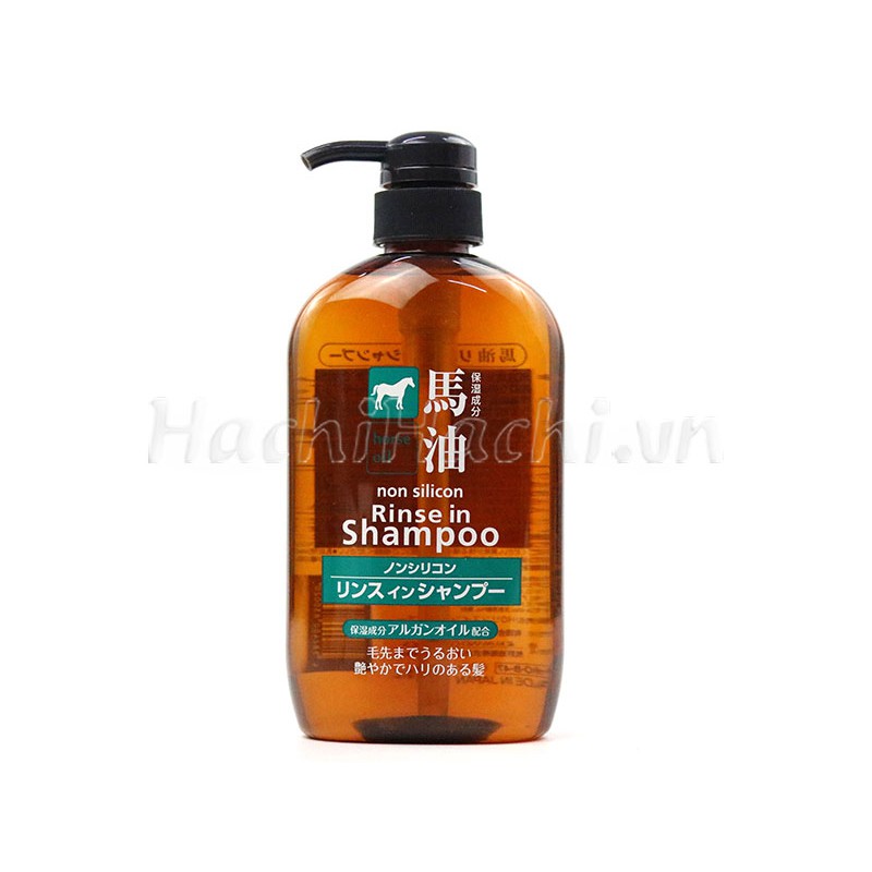 Dầu gội xả Kumano chiết xuất dầu ngựa dưỡng tóc khoẻ, bóng mượt 600ml (không silicon) - Hachi Hachi Japan Shop