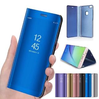 Ốp điện thoại da màu trơn tráng gương bảo vệ toàn diện 360 độ cho Samsung Galaxy A51 A71 A10 A20 A30 A50 A70 A80 