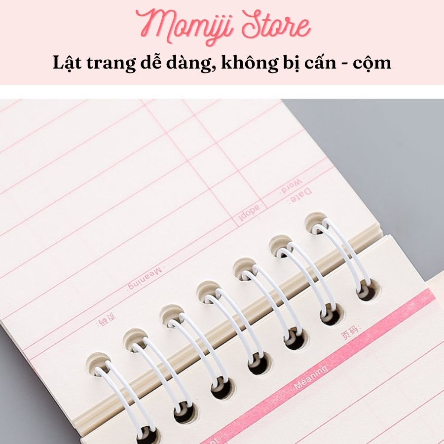 Sổ tay học từ vựng tiếng Anh Trung Nhật Hàn ghi chép từ mới, cấu trúc câu