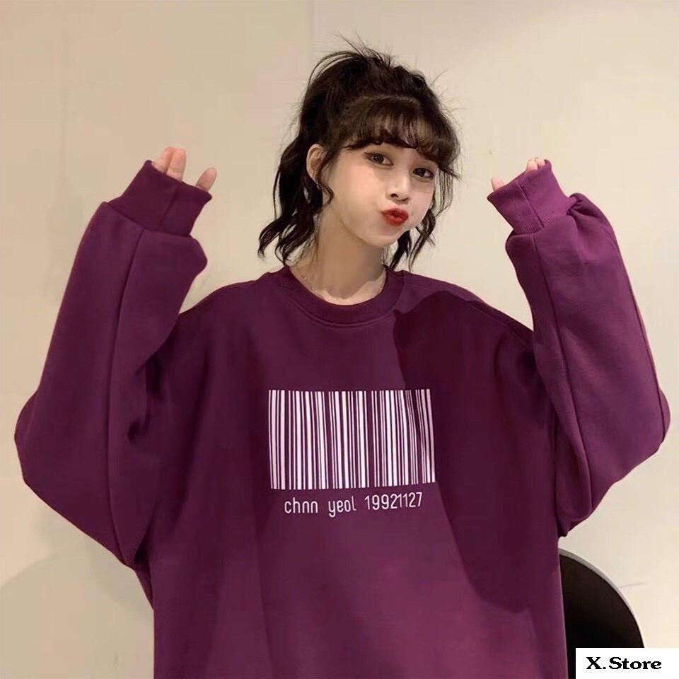 Áo SWEATER nỉ bông unisex Mã Vạch Daski , Áo nỉ dài tay phong Ulzzang