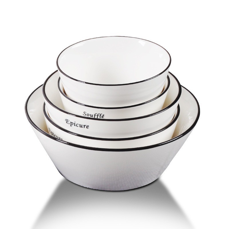 Bát ăn cơm, bát sứ trắng cao cấp, bộ bát đĩa phong cách Bắc âu, đồ dùng bàn ăn | BigBuy360 - bigbuy360.vn