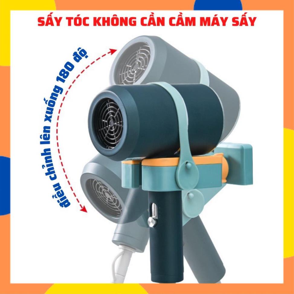 Giá Treo Máy Sấy Tóc Cao Cấp Xoay 180 Độ Treo Nhà Tắm Dán Tường, Kệ Nhà Tắm Nhựa ABS K132