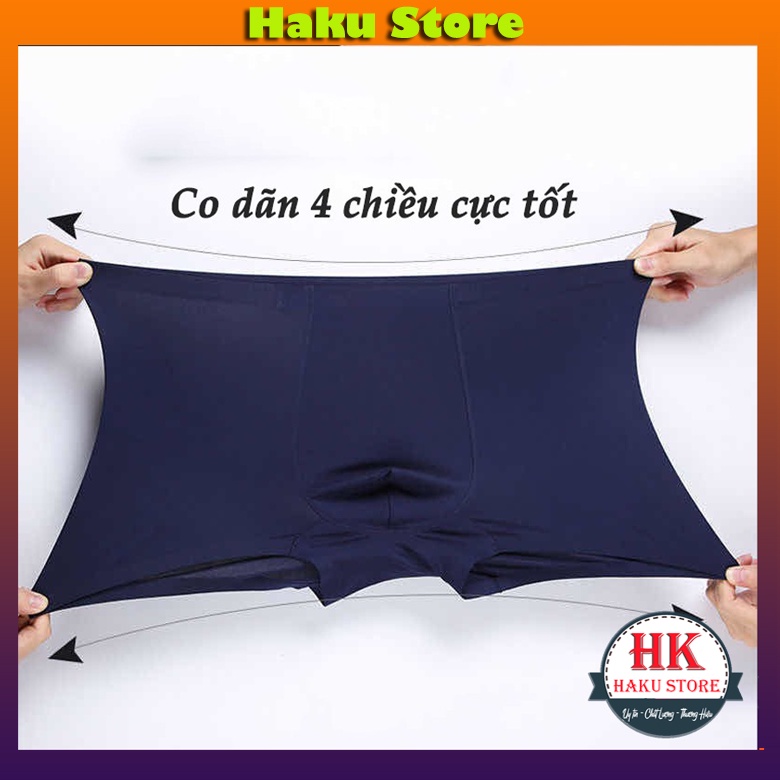Combo 3 quần lót đùi Nam Boxer thun lạnh Nhật Co dãn 4 chiều, Quần sịp đùi Nam Boxer thun lạnh  cao cấp không đường may