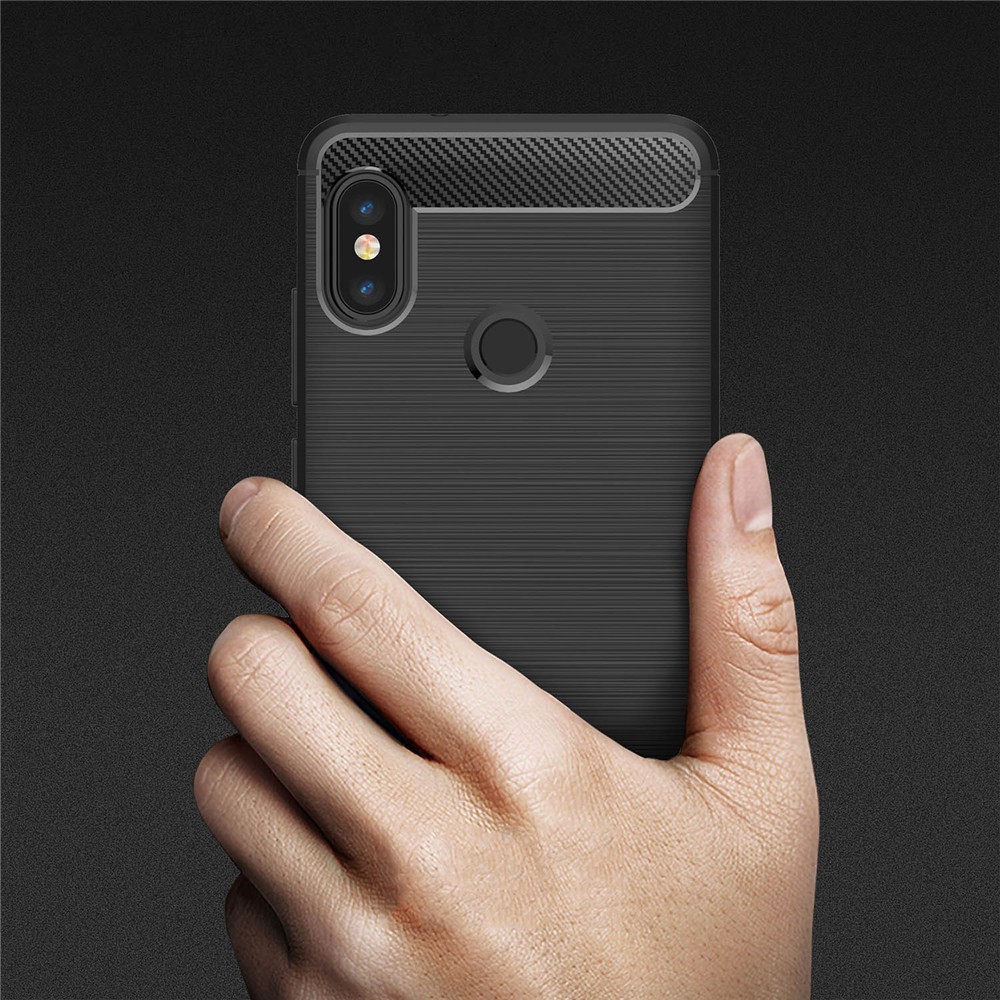 Ốp điện thoại sợi Carbon mềm siêu mỏng chống sốc/va đập cho Xiaomi Redmi Note 5 Pro 01LS