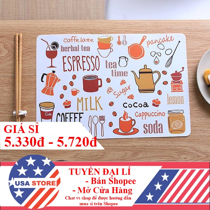 Tấm Lót Chén Đĩa Trang Trí Decor Bàn Ăn KIỂU 3 - Chống Thấm - Chống Trượt - Cách Nhiệt (Nhựa Pvc Cao Cấp)