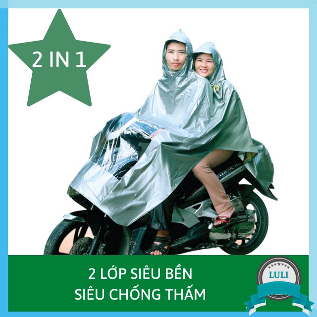 Áo Mưa Choàng 2 Lớp Có Kính Siêu Bền Không Thấm Nước Hồng Thắm, Made In Việt Nam