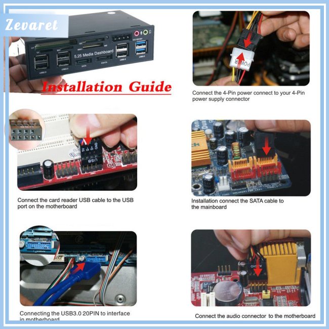 Đầu Đọc Thẻ Nhớ Đa Năng Zevaret USB 3.0 Cho SD MS CF TF M2