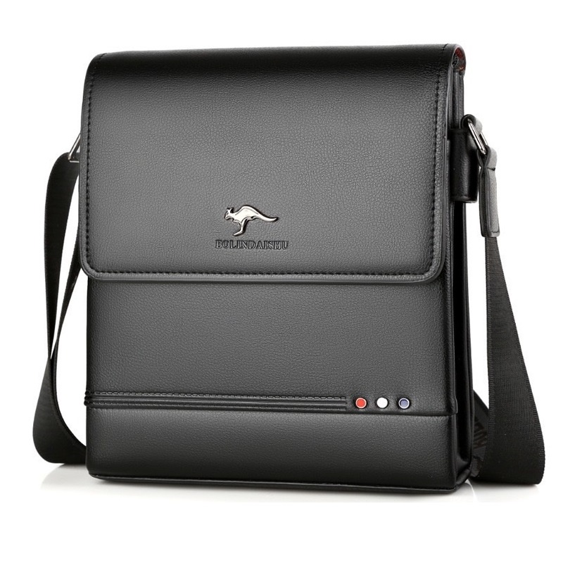 Túi đeo chéo nam da bò T75 BOLINDAISHU ̣27x23x5cm bảo hành 12 tháng (Nâu- Đen)