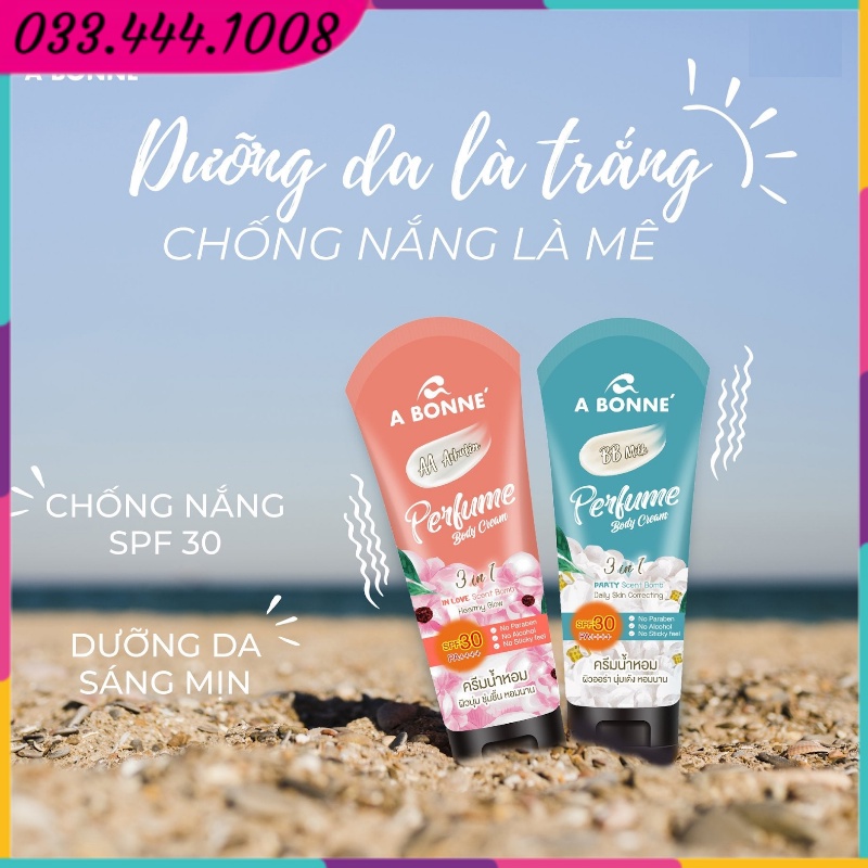Kem dưỡng toàn thân trắng da chống nắng A Bonne Perfume Body Cream SPF 30 200g