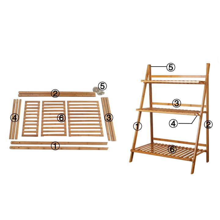 Kệ tre trang trí cao cấp 3 tầng