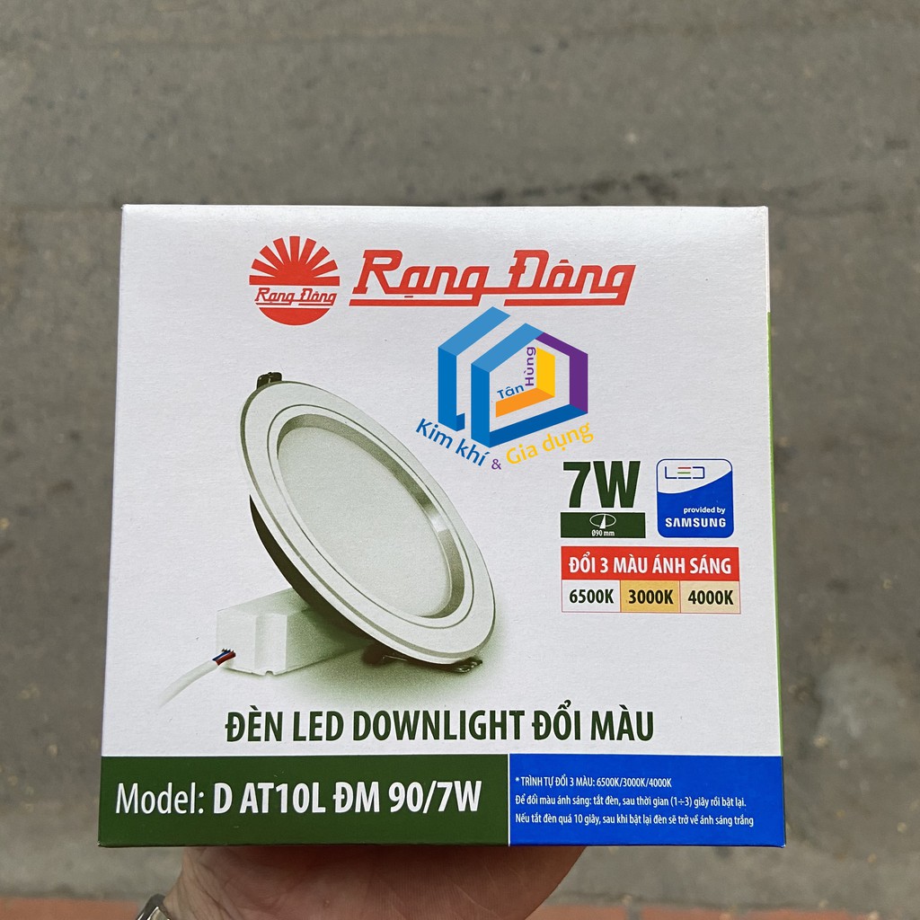 ĐÈN LED ÂM TRẦN DOWNLIGHT ĐỔI 3 MÀU 7W RẠNG ĐÔNG CAO CẤP