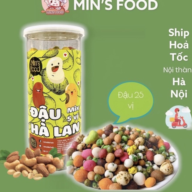 Đậu mix 25 vị 500g ăn vặt ngon Min's food vừa ngon vừa rẻ