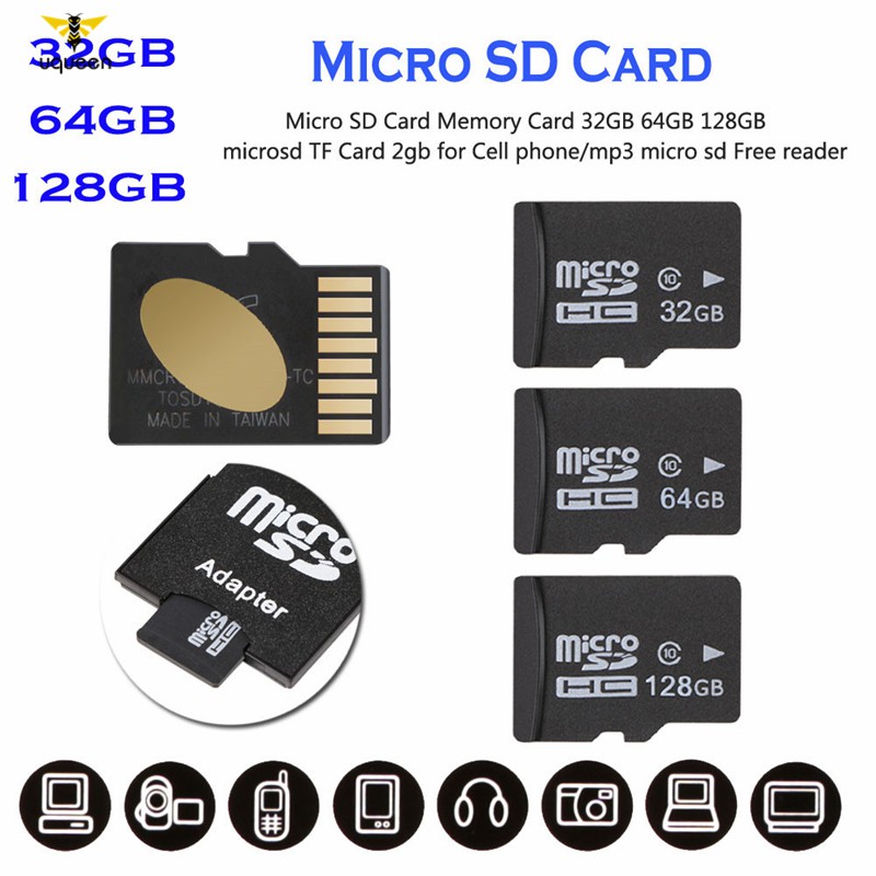 Micro SD Card Memory Card 32GB 64GB 128GB TF Card 2GB for Cell Phone/Mp3 Micro SD Free Reader