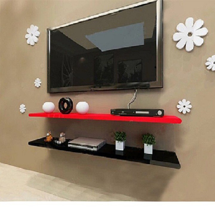 Kệ treo tường 2 thanh ngang đen dài 120*20cm