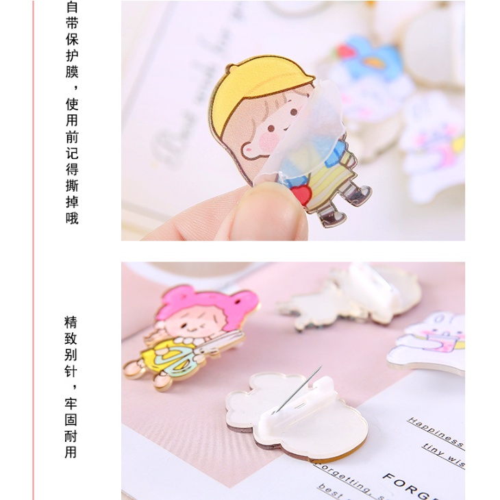 Ghim Cài Áo Bằng Acrylic Hình Thỏ Hoạt Hình Dễ Thương