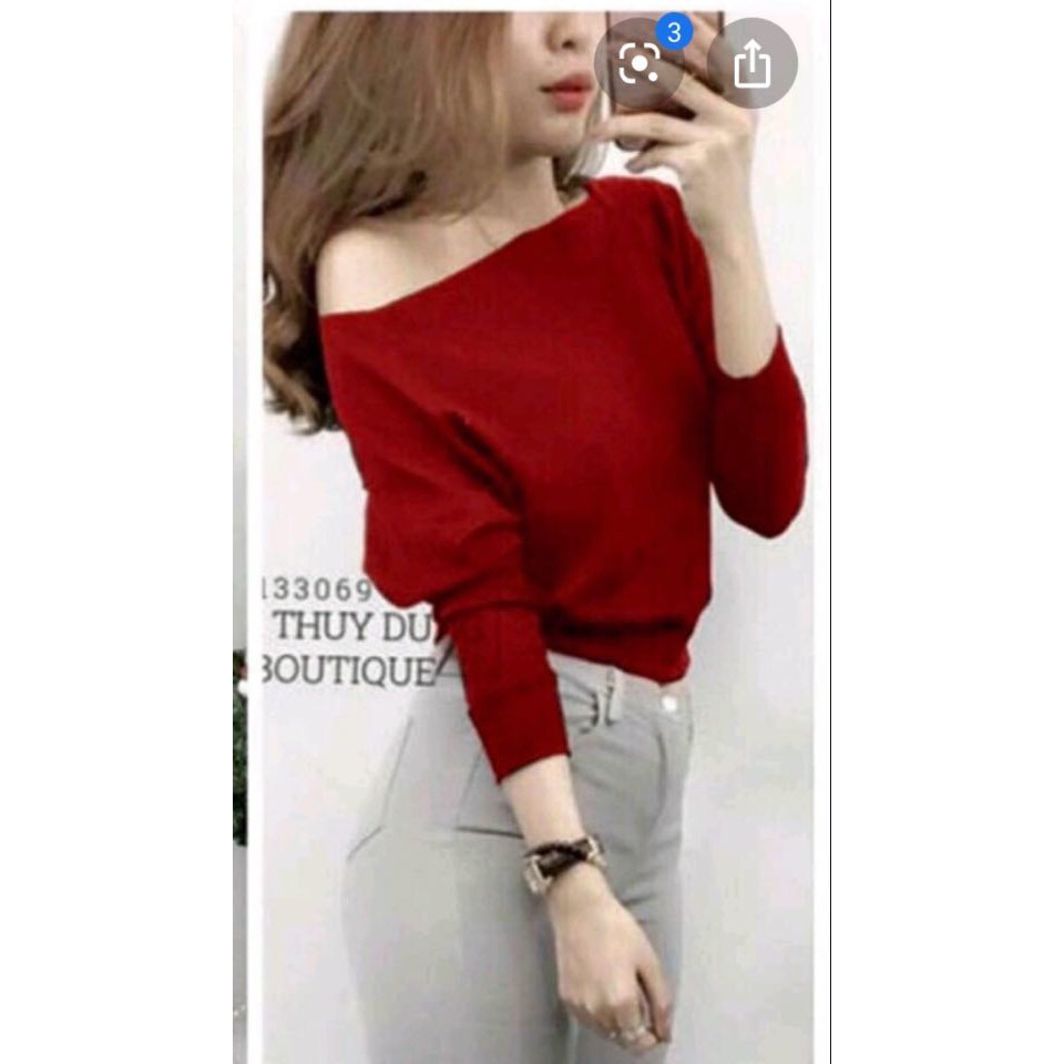 ÁO THUN LỆCH VAI SIÊU XINH TAY DÀI