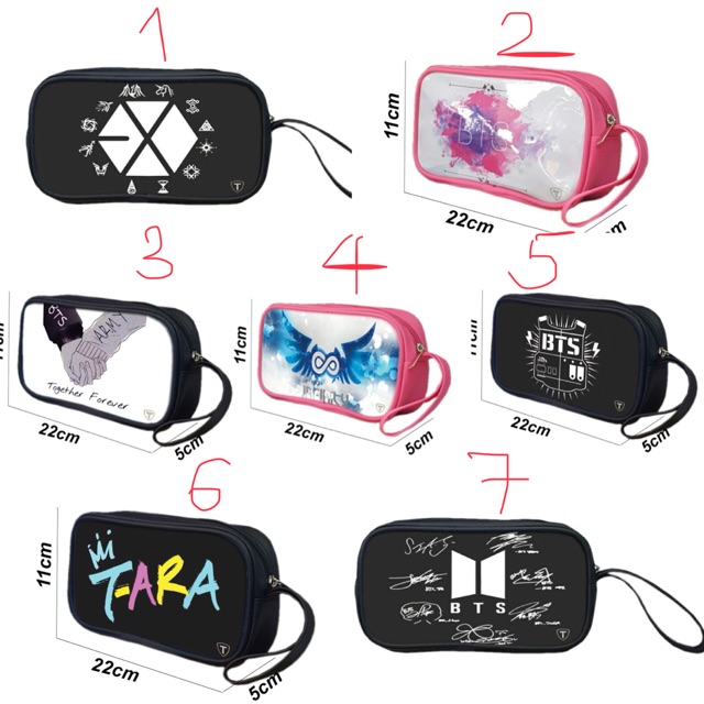 BÓP VIẾT BST NHÓM NHẠC KPOP - Size 11x22cm