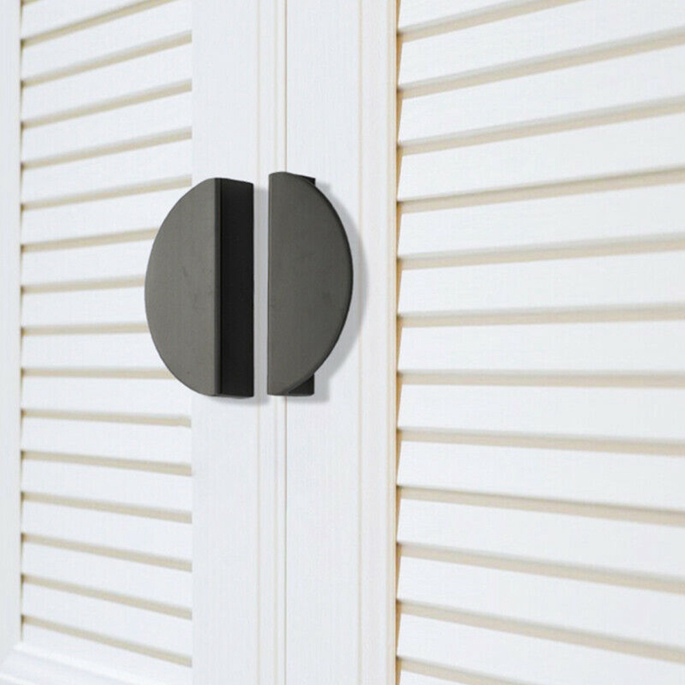 YIYU Tay nắm cửa tủ kéo hình học màu đen bằng nhôm phong cách Bắc Âu