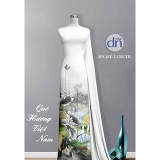 vải áo dài hoa sen
