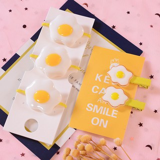 Kẹp Tóc Buộc Tóc Trứng Rán Dễ Thương