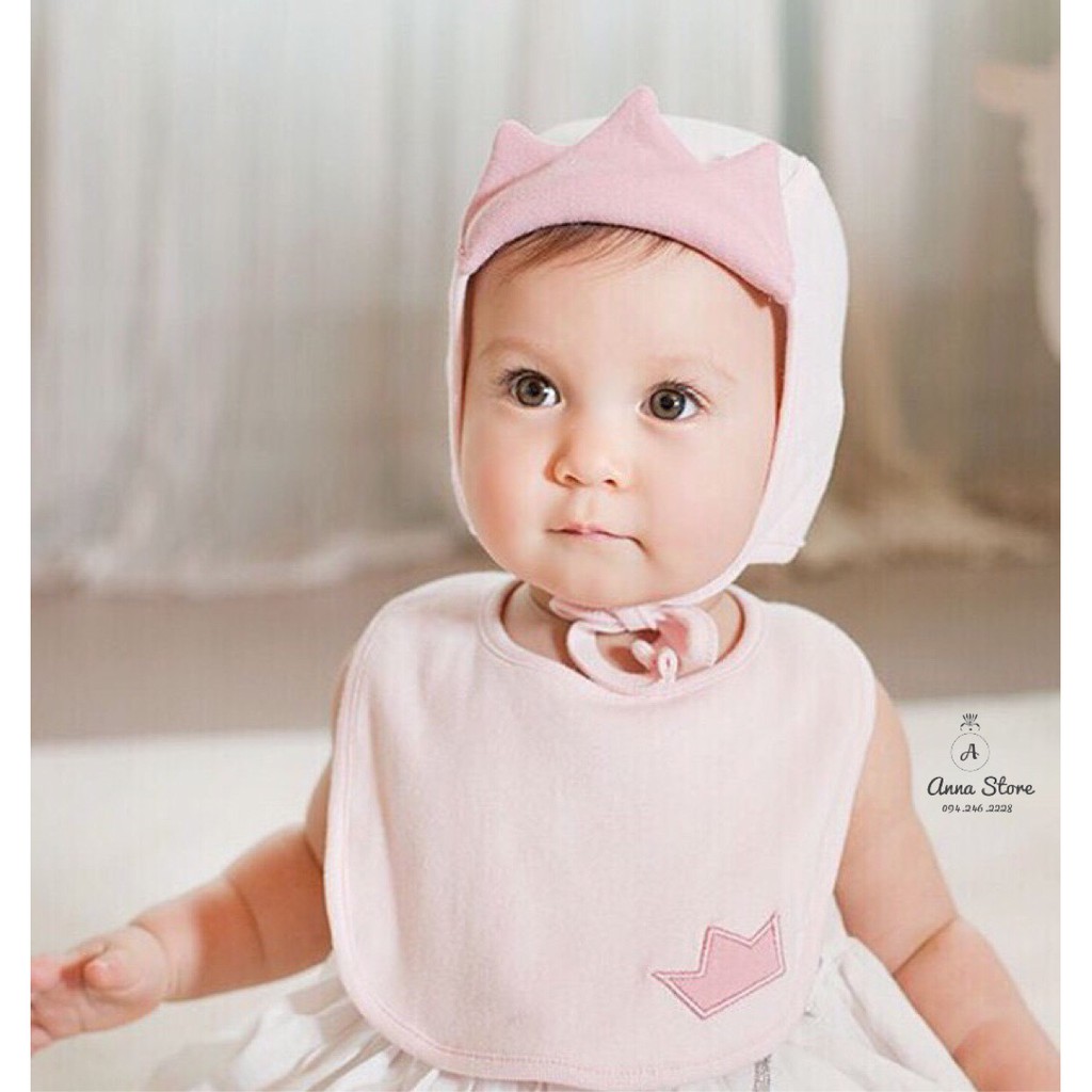 MUP 24 : Set mũ kèm yếm cho bé 4m-12m