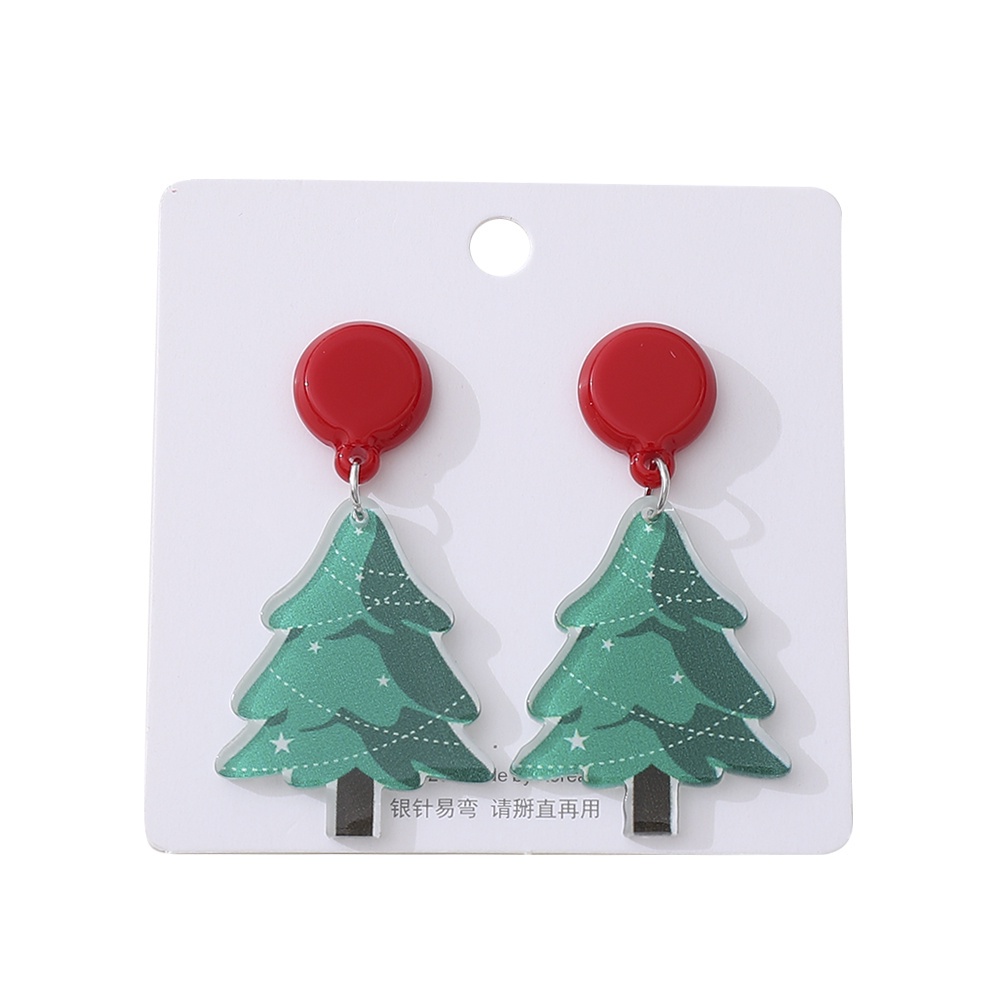 Cod Qipin Bông Tai Acrylic Trong Suốt Hình Cây Thông Giáng Sinh Người Tuyết Ông Già Noel Ngôi Nhà Bánh Gừng