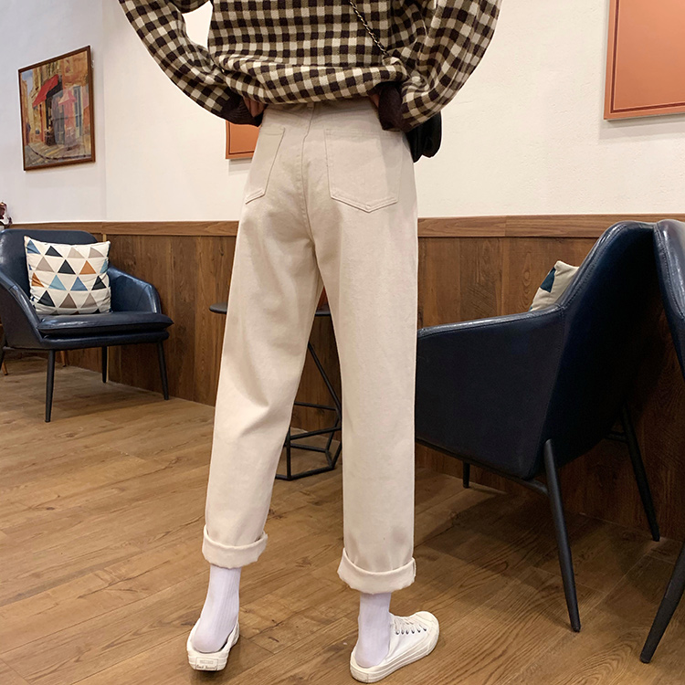 Quần Jean Lưng Cao Trơn Màu 38766