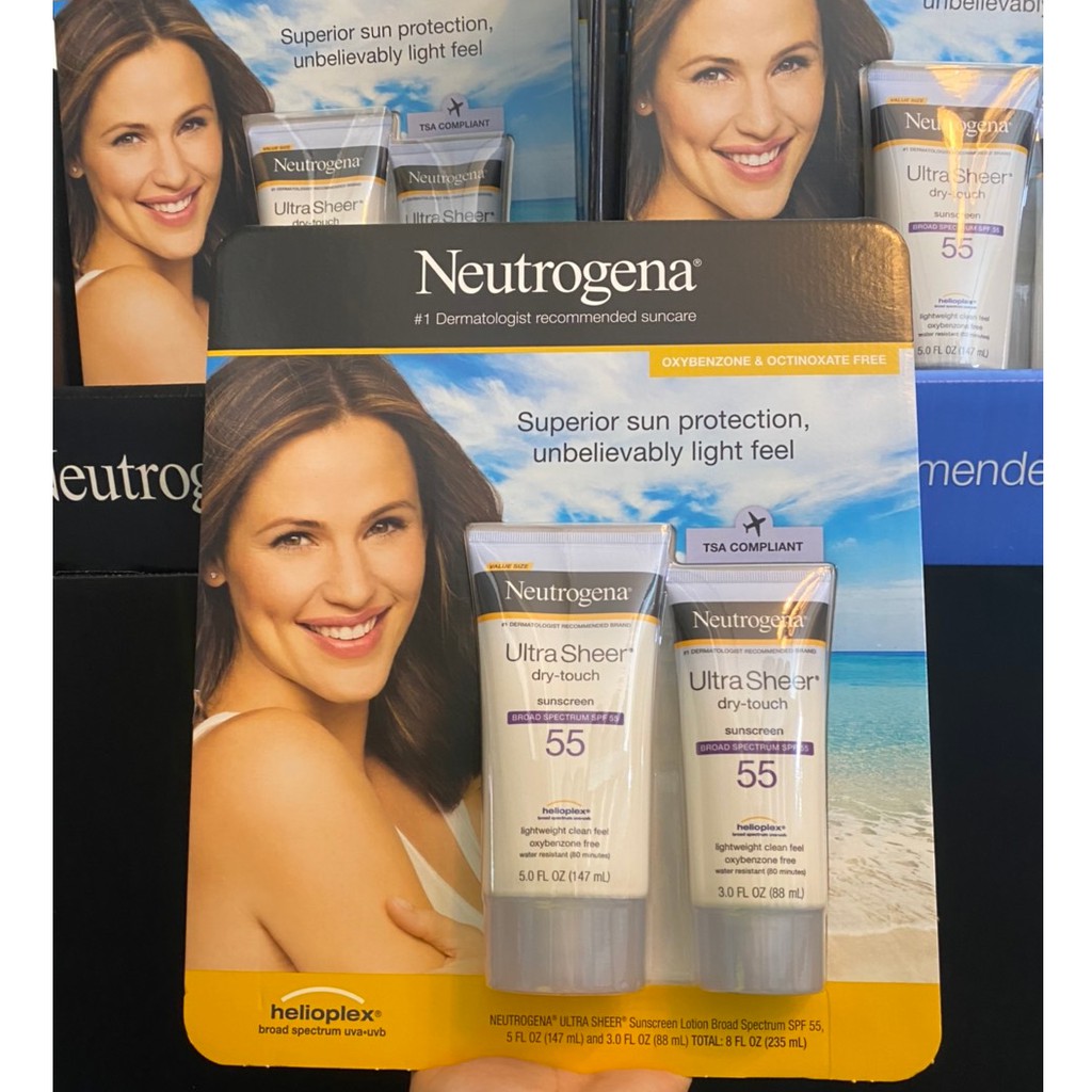 7.2021 Sét Kem Chống Nắng Neutrogena Ultra Sheer 55 Dry Touch (147ml + 88ml) Mỹ