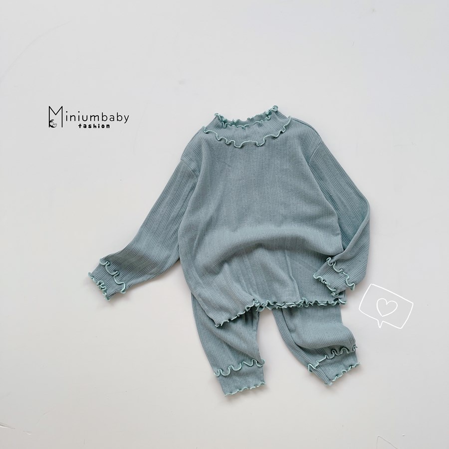 Bộ đồ dài tay quần dài thu đông cổ bèo cho bé gái chất liệu 100% cotton, set quần áo trẻ em miniumbabyfashion SB1290