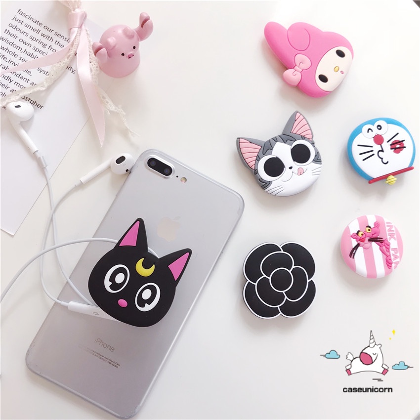 Giá đỡ điện thoại kiểu bật hình thú vật 3D đáng yêu