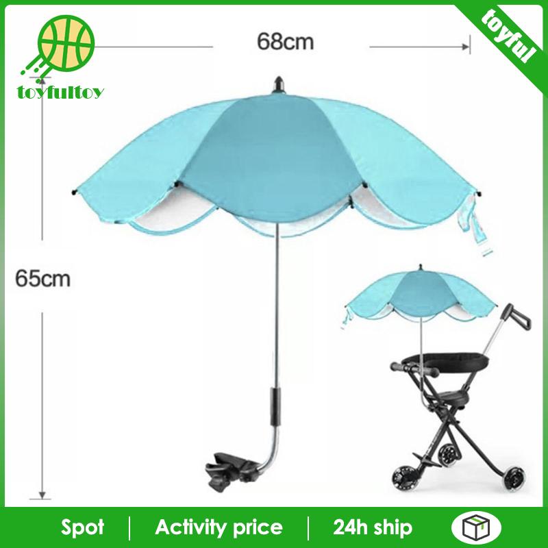 Dù Chống Tia UV Màu Hồng Thông Dụng Cho Xe Đẩy Em Bé