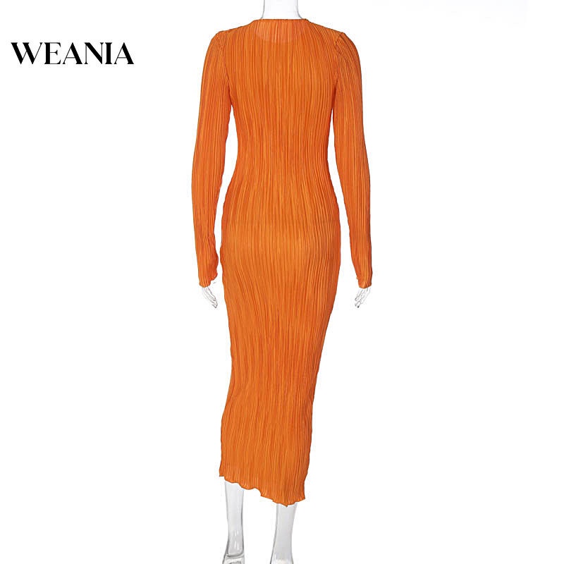 Đầm Maxi Tay Dài Màu Trơn Thiết Kế Thanh Lịch