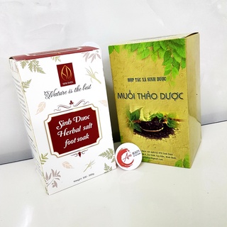 Combo Muối Ngâm Chân Sinh Dược Thảo Dược 550g – Hạt muối nâu và Hạt muối đen