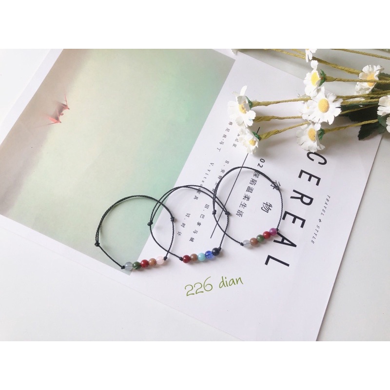 Vòng tay nam nữ handmade hạt ngũ sắc