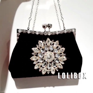 Clutch bóp ví cầm tay đi tiệc hoa đá mãv212