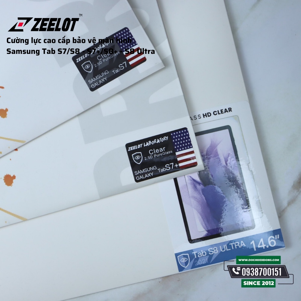 Miếng Dán Cường Lực Samsung Tab S7 S8 S9 + Plus S8 S9 Ultra Zeelot Cao Cấp