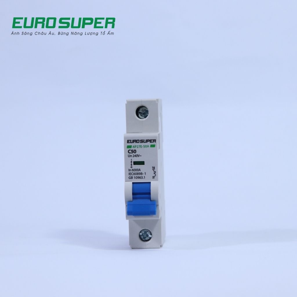 Aptomat Đơn EUROSUPER Dòng Cắt 6KA Bảo Vệ Dòng Điện Giảm Thất Thoát Điện Năng An Toàn, Hiệu Quả 16A -  63A