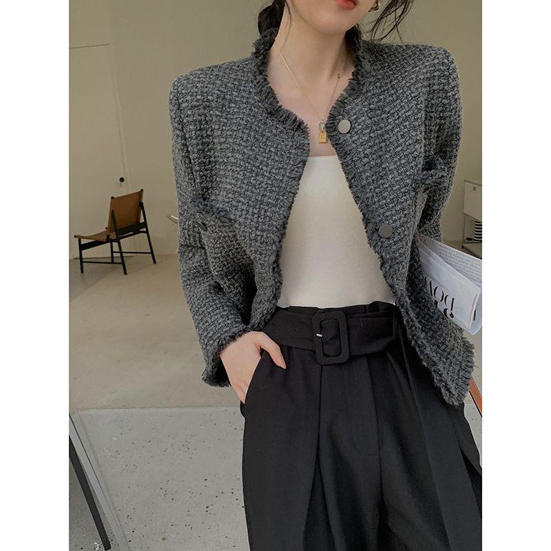 Áo khoác vải tuýt dành cho nữ phong cách Hàn Quốc mới mùa xuân và thu 2022