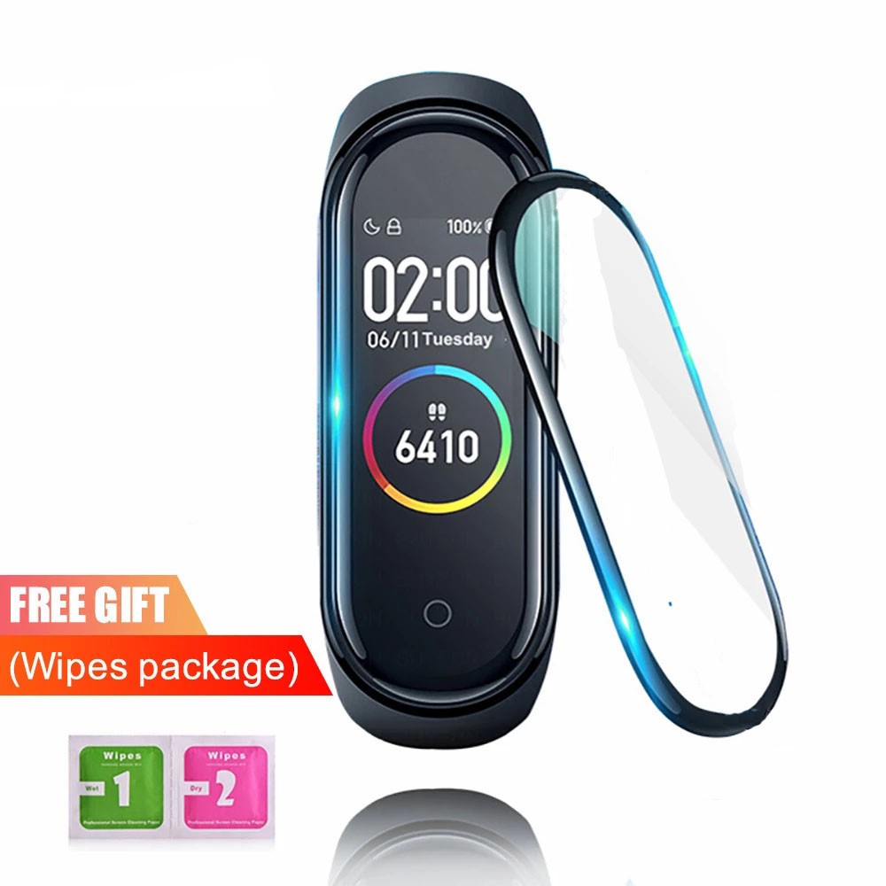 Miếng Dán Bảo Vệ Màn Hình Cho Đồng Hồ Thông Minh 3D Screen Protective Film for Xiaomi Mi band 4 5 6 Smart Watchband Amazfit Band 5 Soft Full Cover Screen Protector for Miband 4 5 6