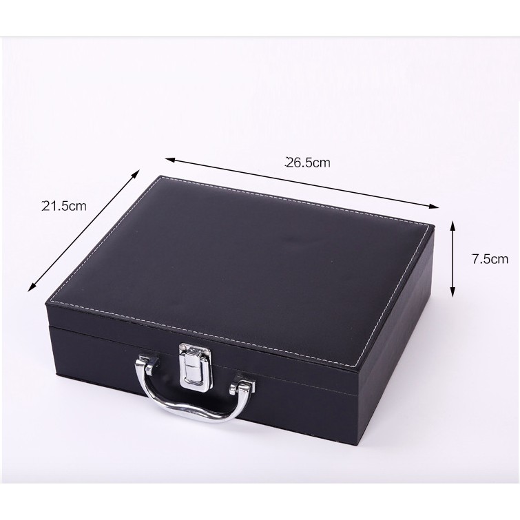 Bộ dụng cụ mở rượu vang chuyên nghiệp - Black Leather Box - The Rainbow