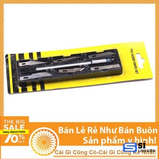 Dao khắc trổ cán bạc kèm 6 lưỡi khắc trổ đa năng