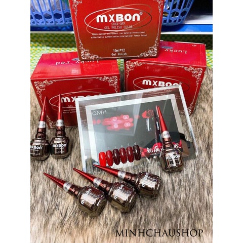 Sơn Gel Mxbon 6 Màu Đỏ Đẹp - Sơn Gel Đỏ Chuẩn Màu Đặc - Bóng Bền