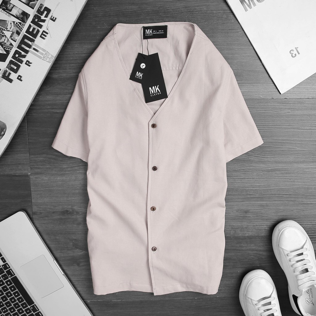 Bộ quần áo nam cotton 3 màu trẻ trung, thiết kế cổ chữ V cá tính, khoẻ khoắn | BigBuy360 - bigbuy360.vn