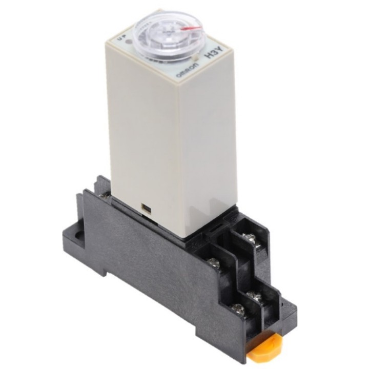 Timer mini H3Y-2 Rơ le thời gian 8 chân nhỏ 12VDC  tặng kèm chân đế PYF08A