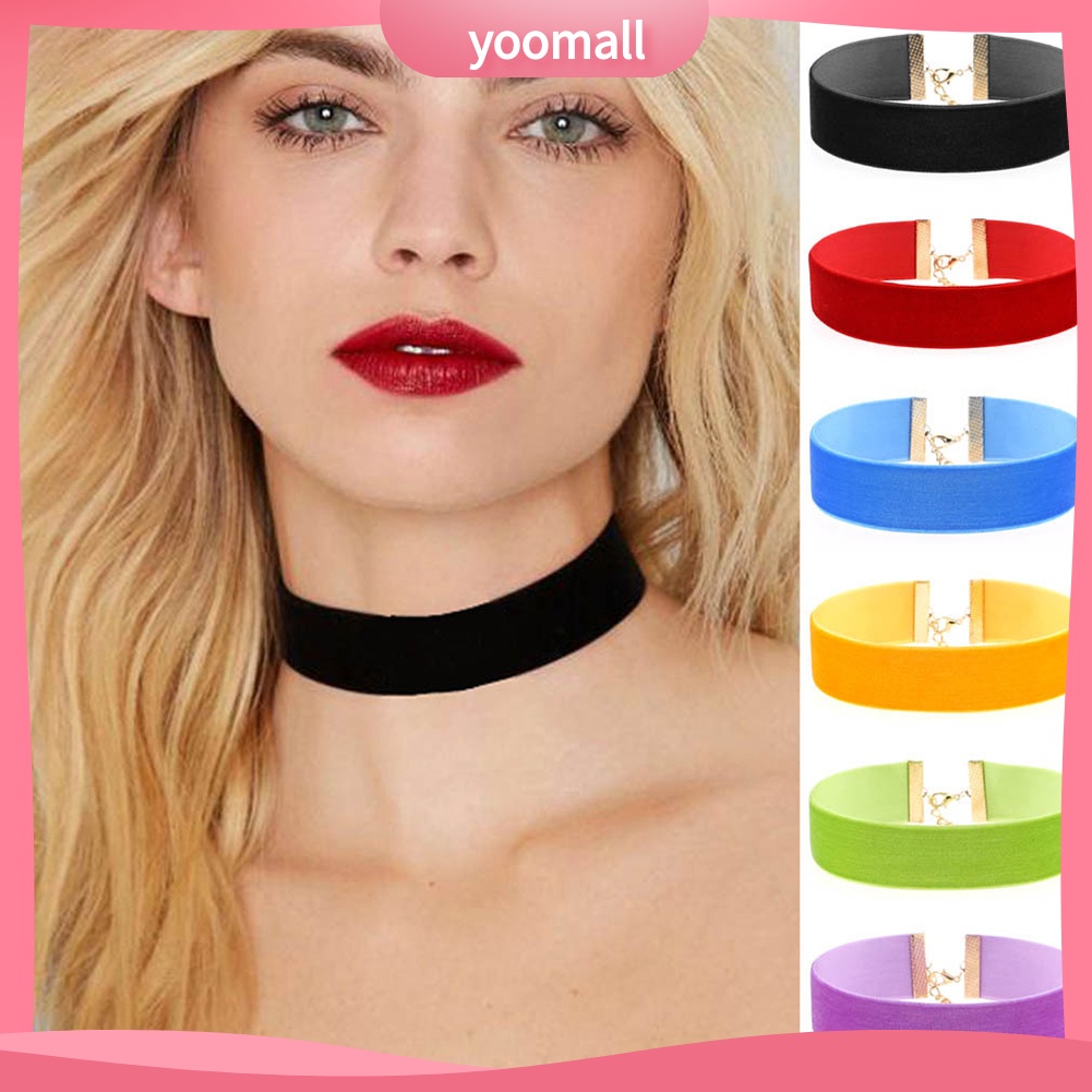 Vòng Cổ Choker Bằng Nhung Mềm Bản Rộng Phong Cách Gothic Thời Trang