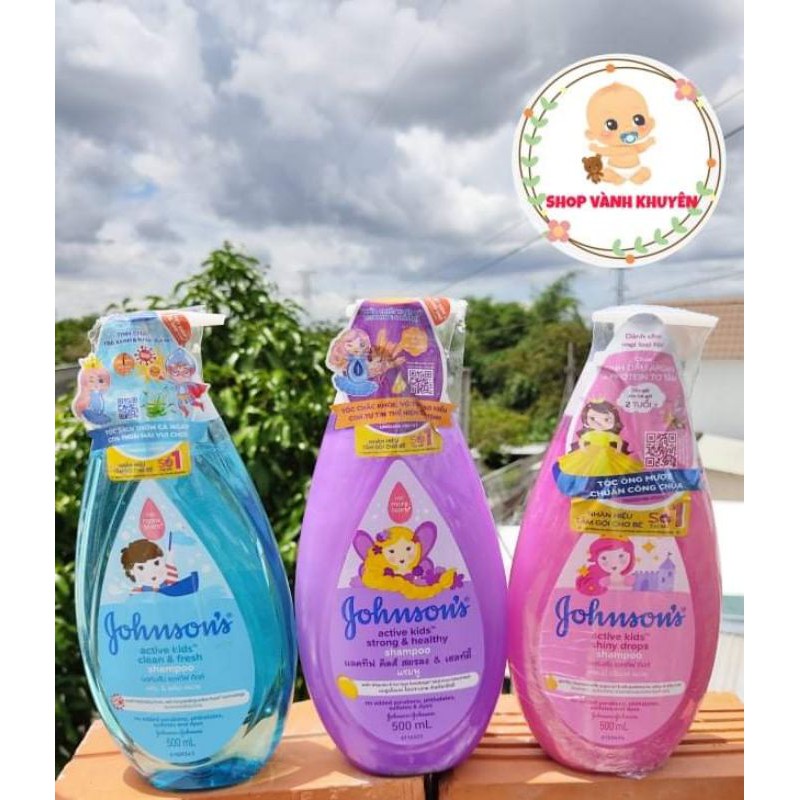 Dầu gội Johnson's Baby thơm mát năng động và óng mượt bé gái 500ml (MỚI)