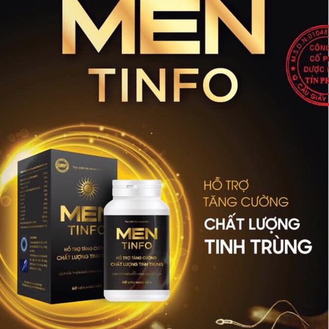 Men Tinfo - Hỗ trợ tăng chất lượng sinh sản cho nam giới, ngừa vô sinh nam