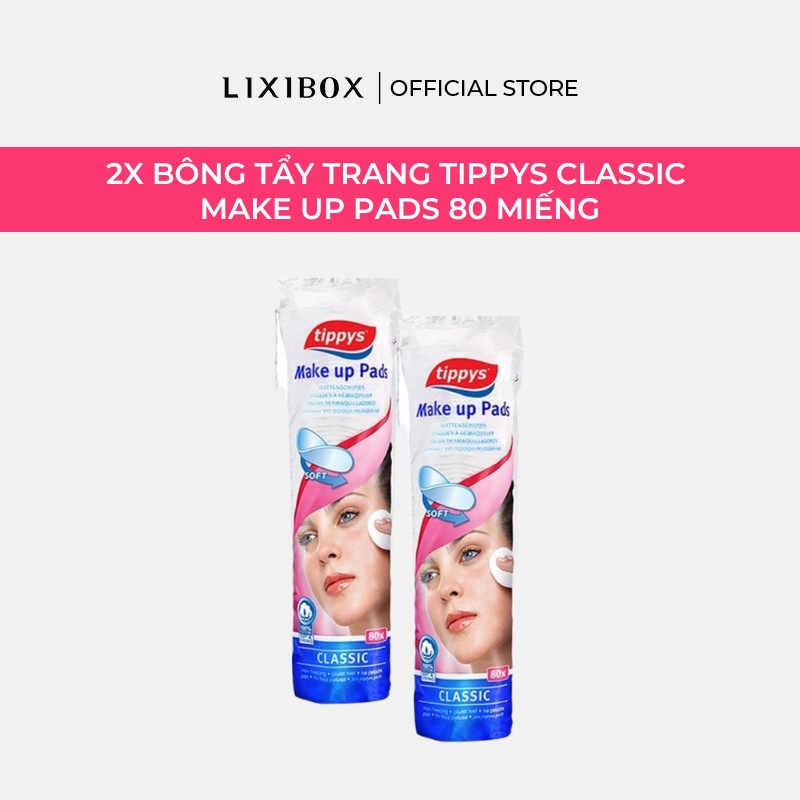 [HB Gift] Combo 2 bông Tẩy Trang Tippys 80 Miếng